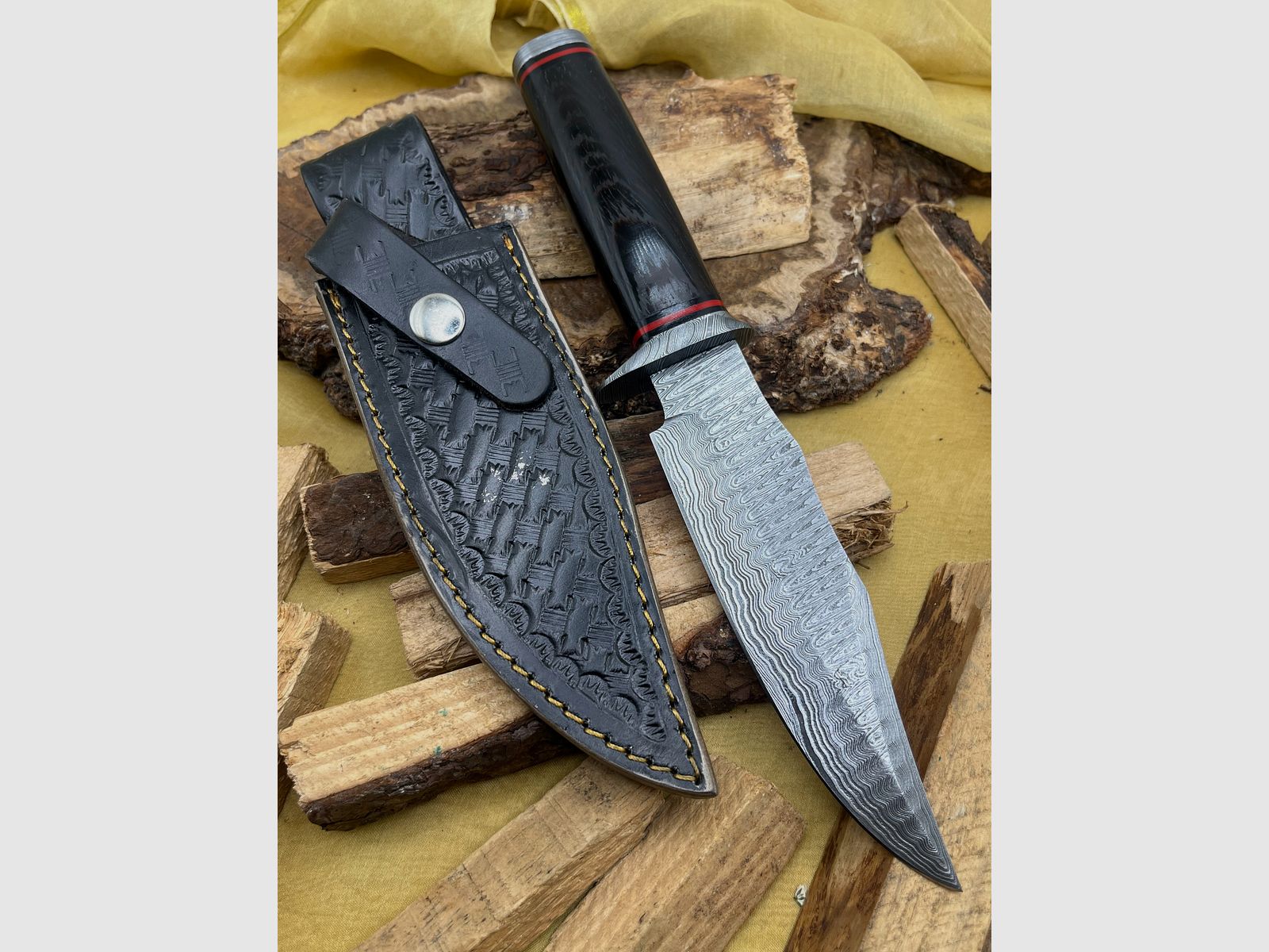 Jachtmes Damaststaal 