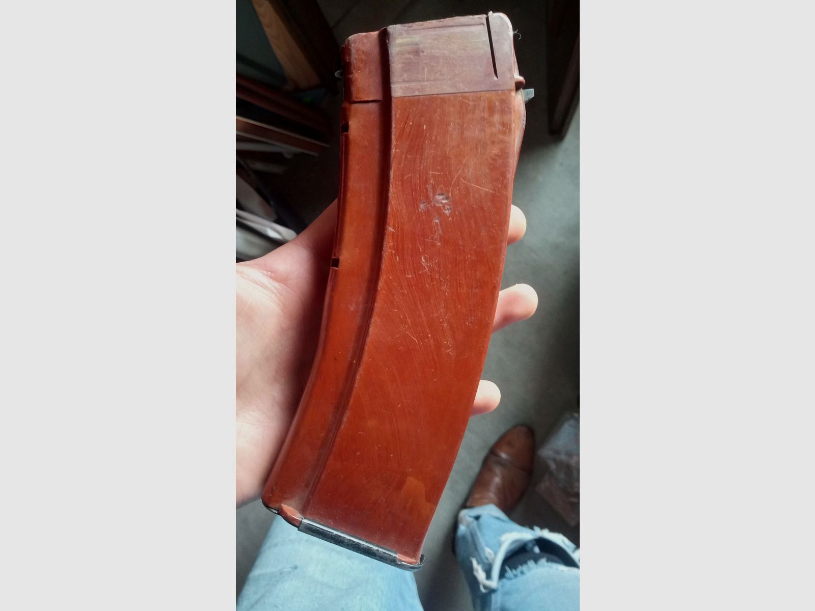 ost-deutsches MPi-74 / AK74 Deko Magazin aus AG4 Glasfaser Bakelit (unbrauchbar/deaktiviert)   // DDR NVA / Yunker