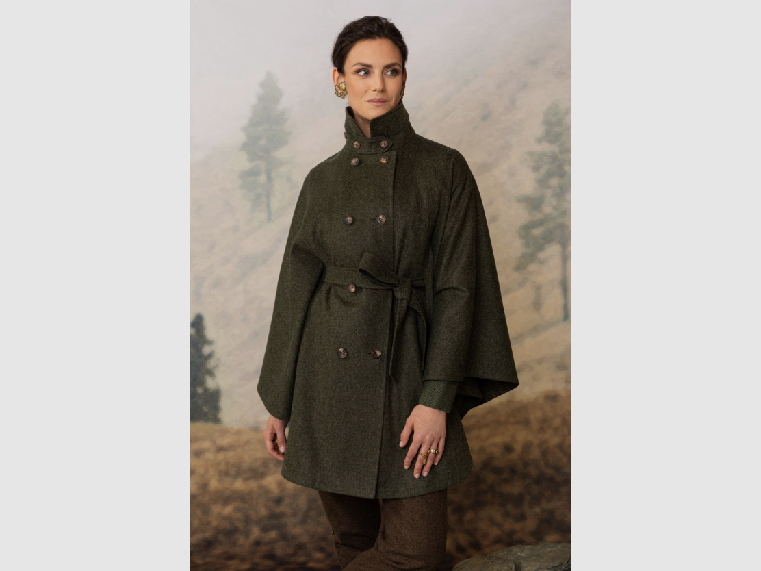 Habsburg Alpaka-Loden Cape Franziska in Grün, Bild 1 von 4