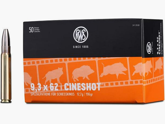 RWS Kugelpatronen 9,3x62 CINESHOT 12,7g/196grs 50 Stk SONDERPREIS ab 1,47/Stk