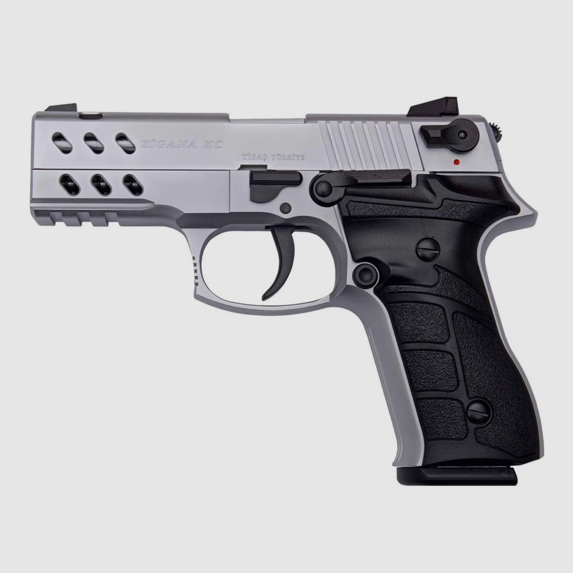 Tisas ZIGANA FC Pistole Kal. 9mm Para, white, 17 Schuss, 4″ Lauf kompensiert