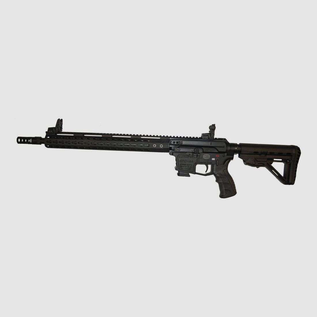 Schwaben Arms GmbH/GWMH Selbstladebüchse GWMH SPC-HUNTER A4 17" (SWISS PISTOL CARBINE) BLACK Kal.9x19 AR15 Glock Magazin