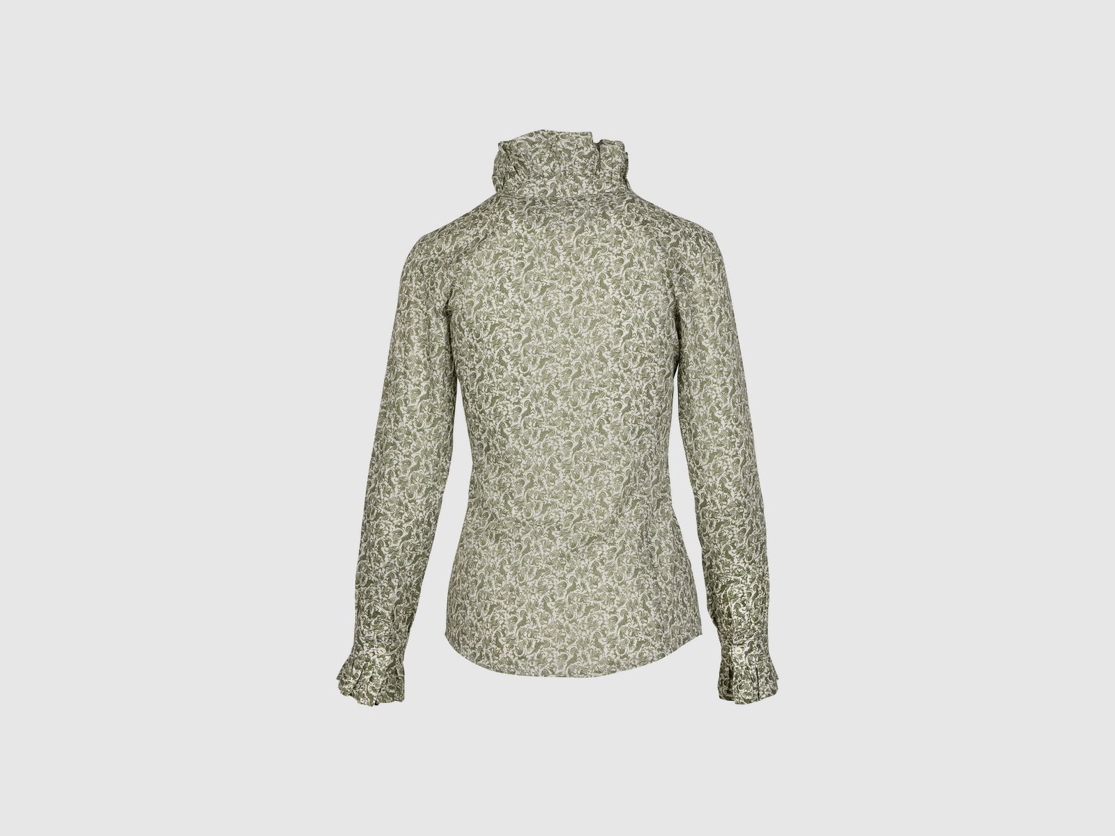 Susanne Spatt blouse met ruches in groen, afbeelding 2 van 2