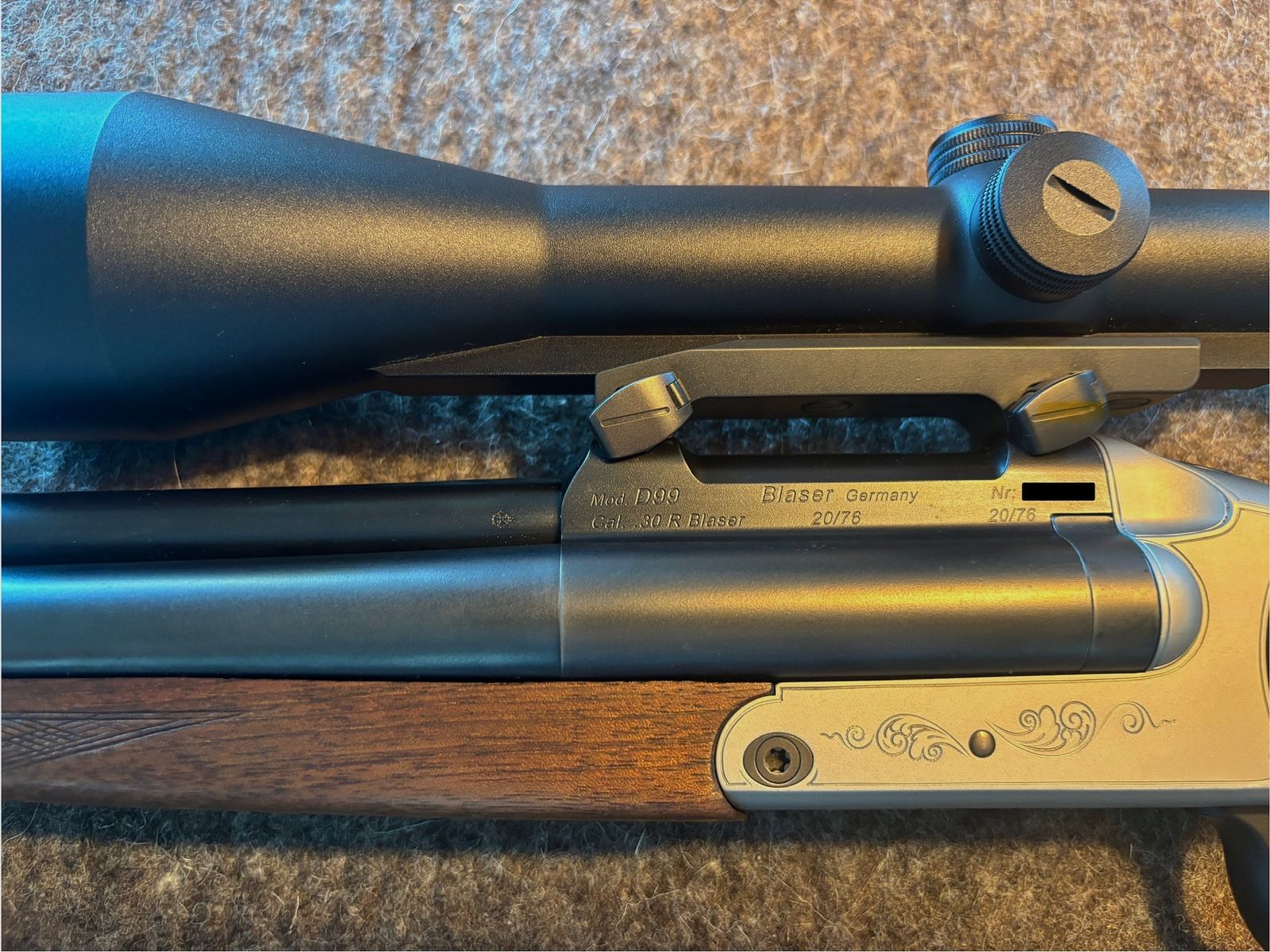 Blaser D99 Drilling Kal. .30R; 20/76; EL 5,6x52R in 1a Zustand 