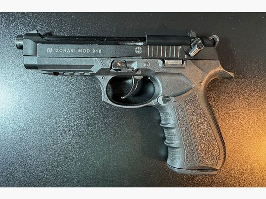 Zoraki 918 9 mm P.A.K. inkl. Koffer, Ersatzmagazin & (Mehrfach-) Abschussbecher