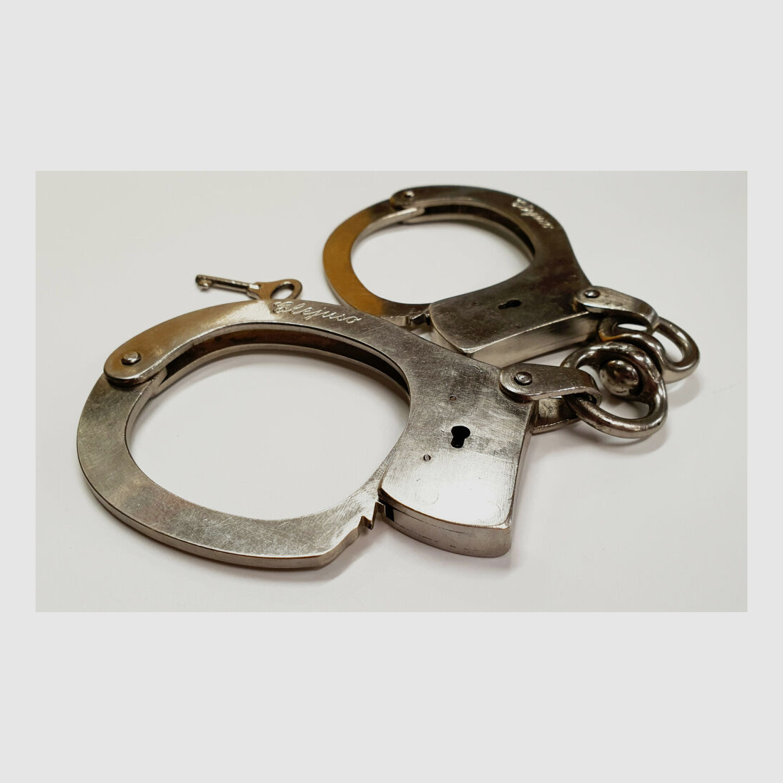 CLEJUSO Clemen & Jung e.K. Menottes CLEJUSO No. 12 D, acier nickelé, fabriqué en Allemagne, d'occasion