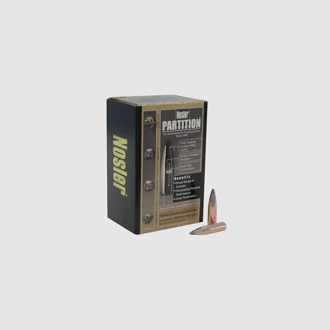 Nosler Geschoss Partition 6,5mm/.264 125GR Spitzer 50 Stück