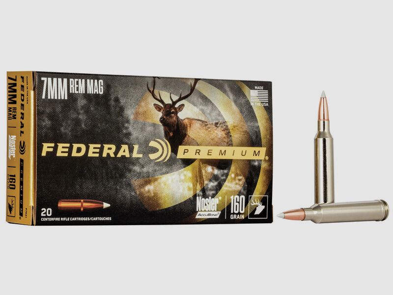 Federal Premium Nosler AccuBond 7mm Rem. Mag. 160GR 20 cartucce