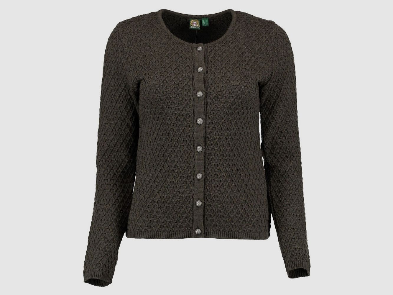 Gipfelstürmer Damenstrickjacke Rundhals Dunkelgrün