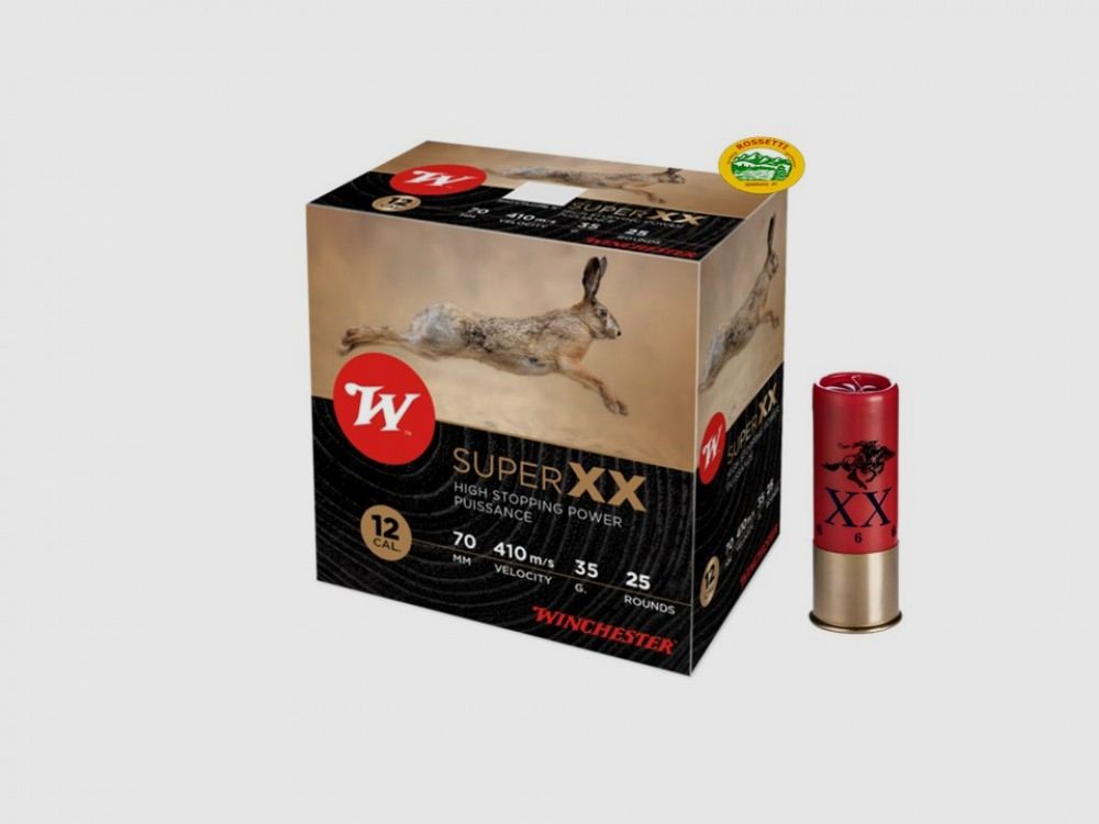 WINCHESTER Patronen SUPER XX Kal.12 pb.6 Packung 25 spezielle Taube