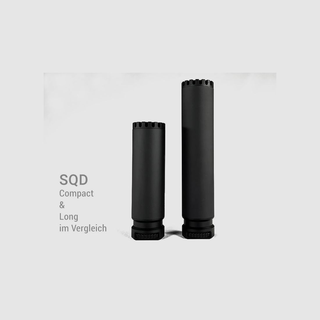 B&T SQD Compact, RBS Schalldämpfer Schwarz, Eloxiert