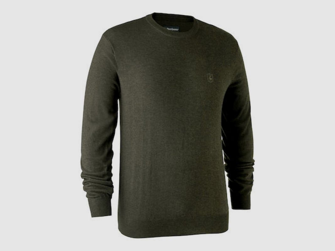 DEERHUNTER KINGSTON PULLOVER COL ROND VERT MELANGE, image 1 sur 2