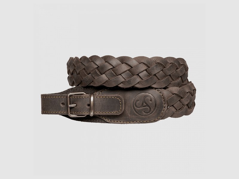 Sour leather rifle sling braided