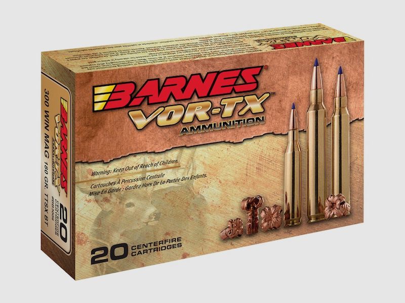 Barnes VOR-TX .300 Win. Mag. 180GR Tipped TSX Boat Tail 20 Patronen