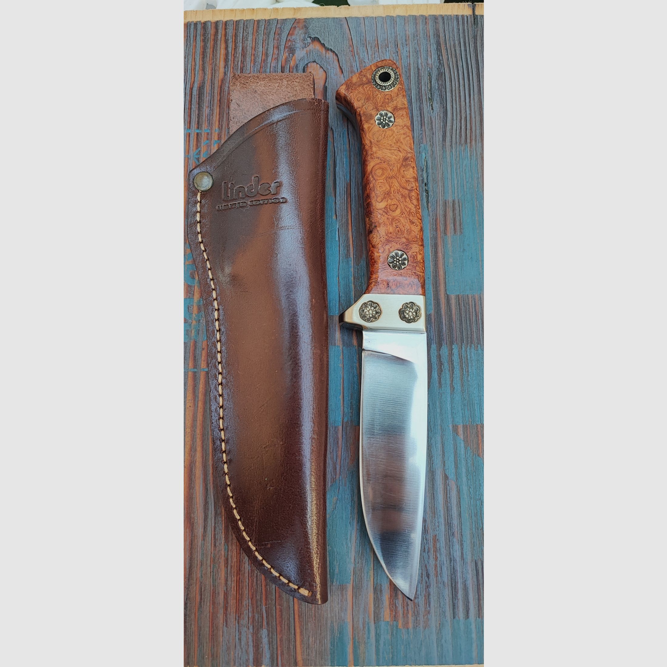 Linder ATS 34 couteau de chasse avec étui Limité #41/444