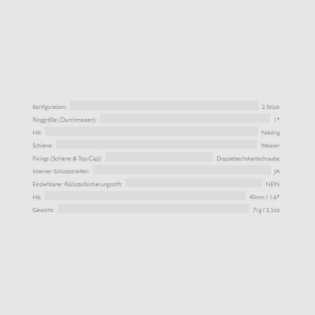 HAWKE 22112 montaggio anello basso 25,4 mm per guida Weaver supporto per telescopio