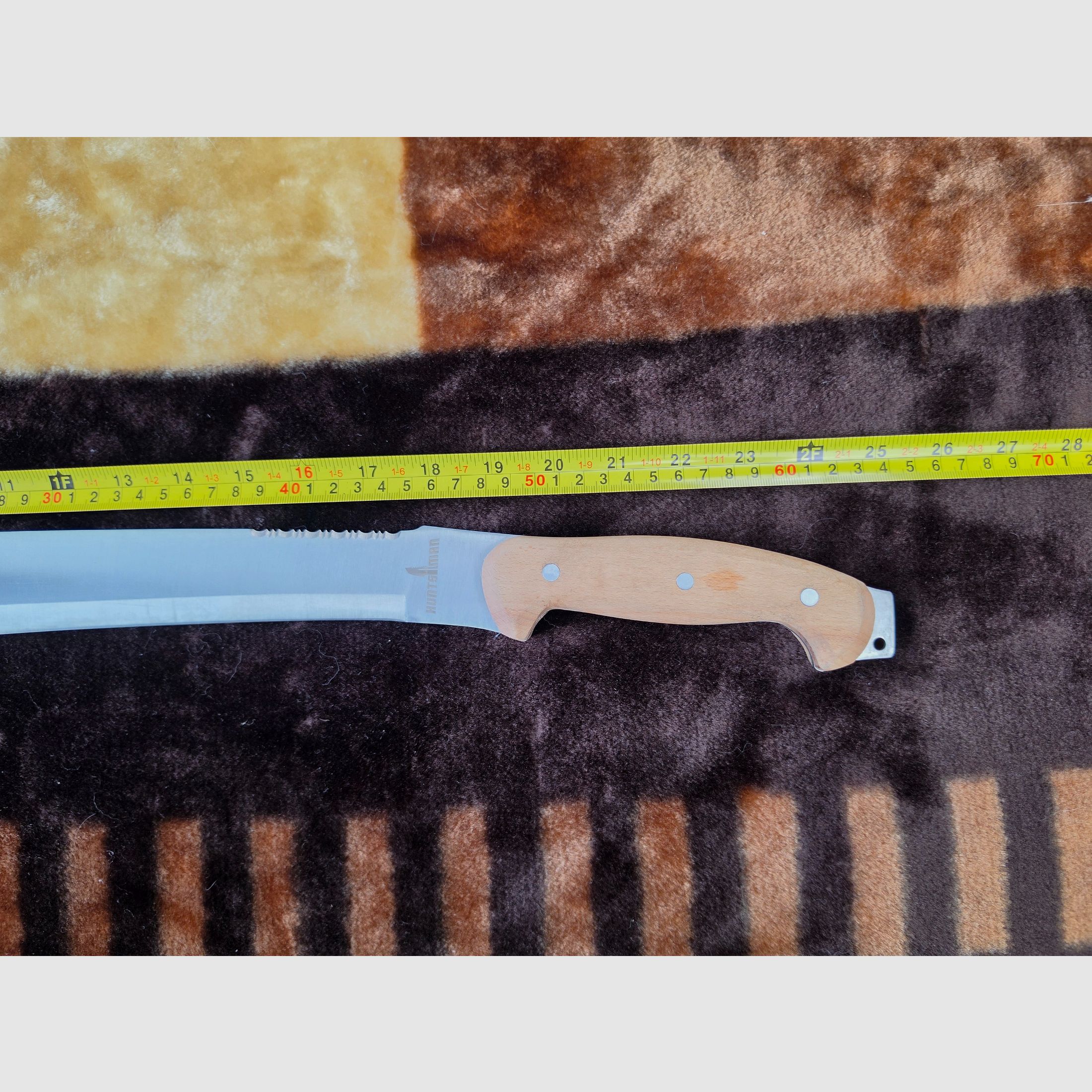 Huntsman Machete / Outdoor-Machete mit Sägerücken & Holzgriff (Gesamtlänge ca. 60 cm), Bild 3 von 4