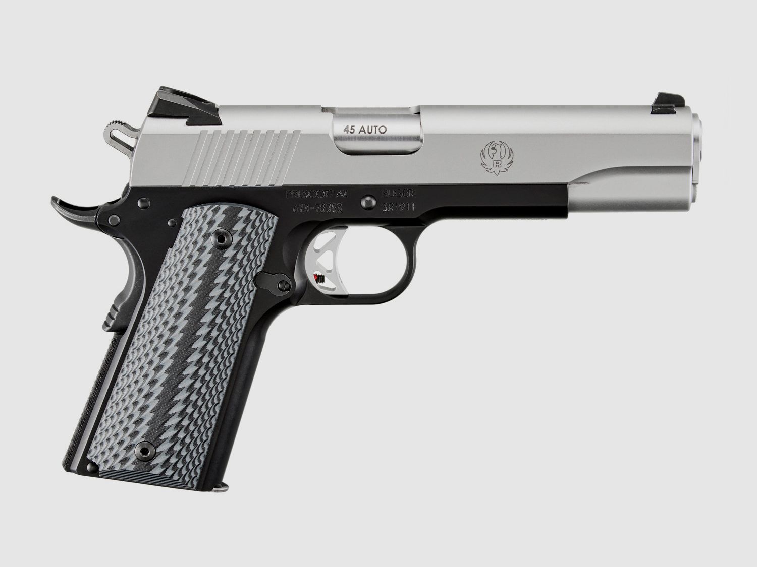 RUGER PISTOOL SR1911 LIGHTWEIGHT .45 AUTO 5"/12,7CM LOW-GLARE RVS