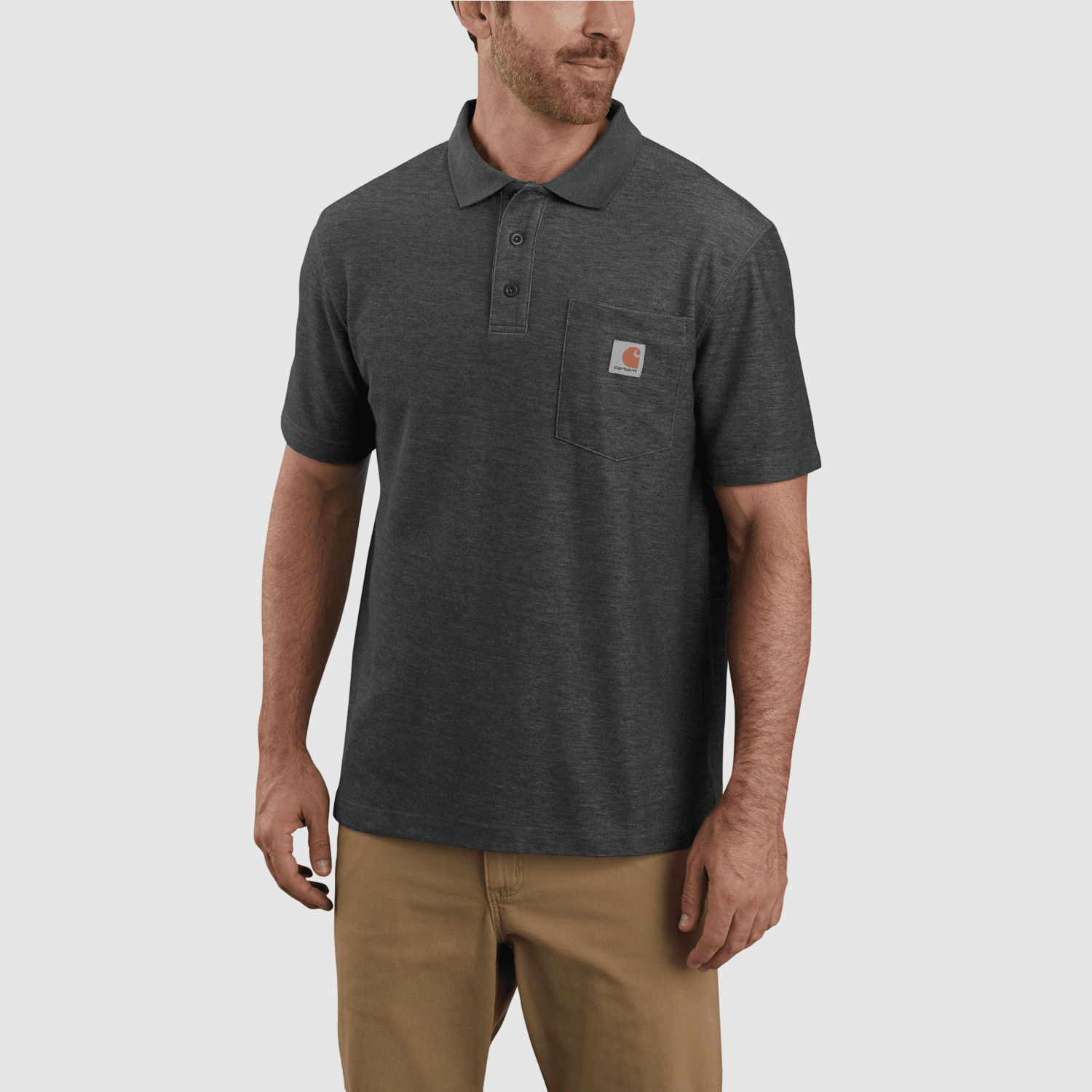 Carhartt Loose Polo Mannen Carbon Heather XS