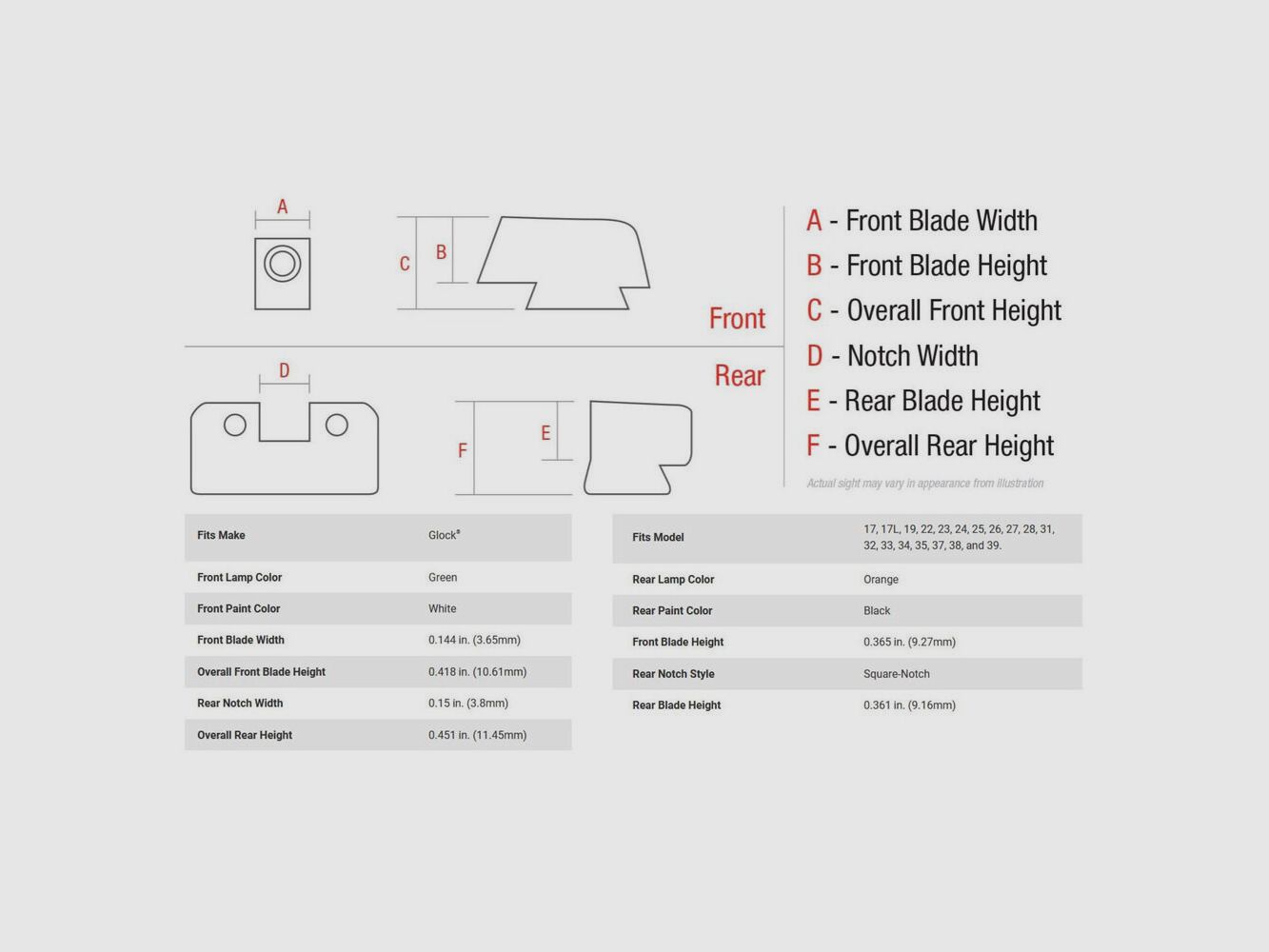 Trijicon N-Sight B&T Orange/Green Glock Supp