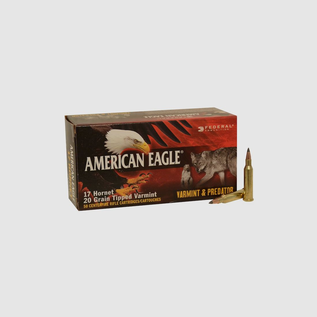 Federal American Eagle Varmint & Predator .17 Hornet 20GR Tipped Varmint 50 Patronen