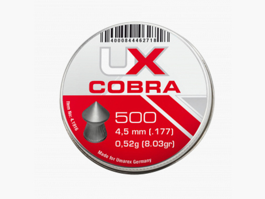 Umarex 4.1916 UX Cobra Pellets Diabolos Runddose .177 cal 500 Stk. 4,5 mm 0,52 g