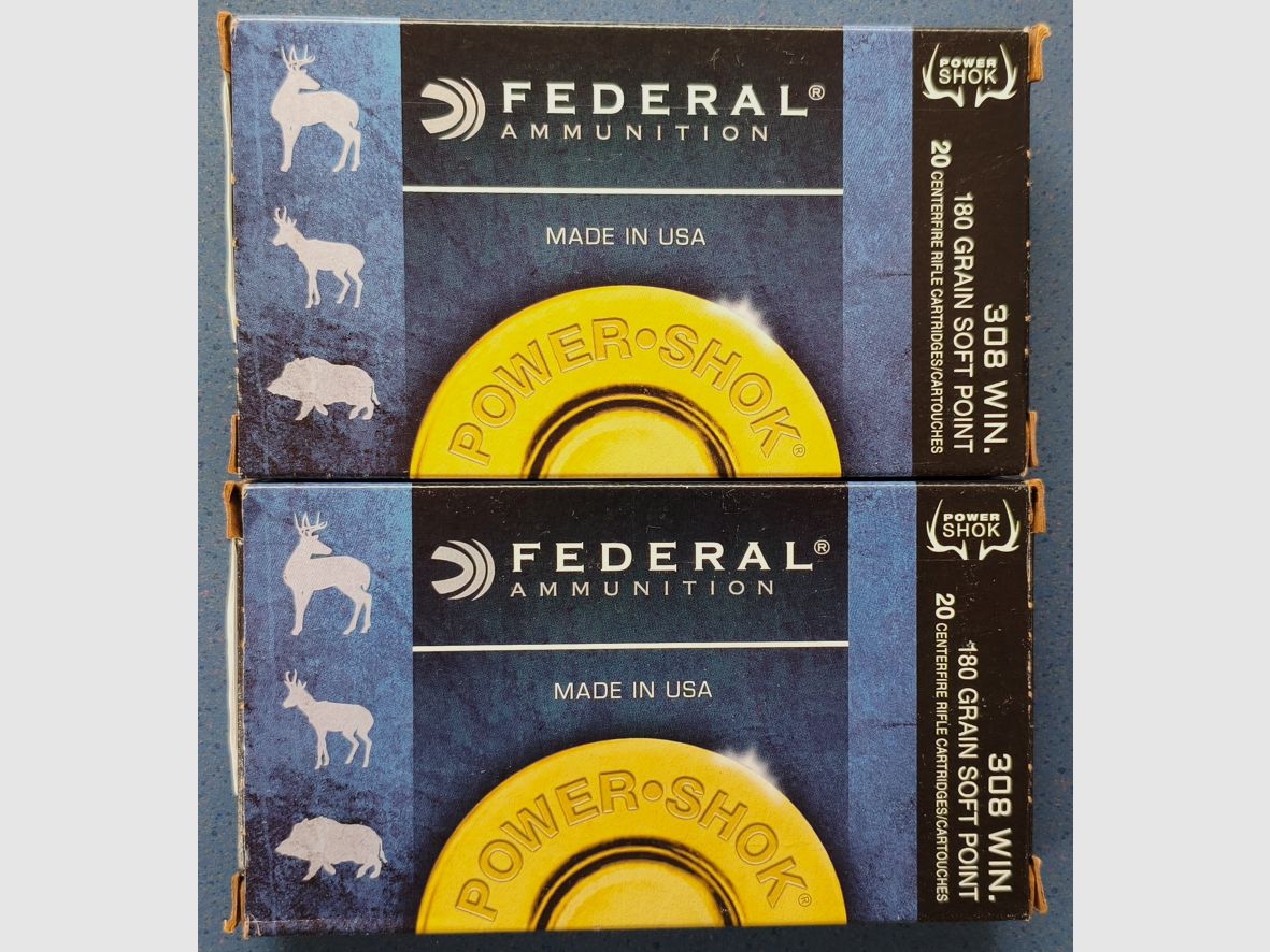 Federal Power Shok .308Win. 180 grain