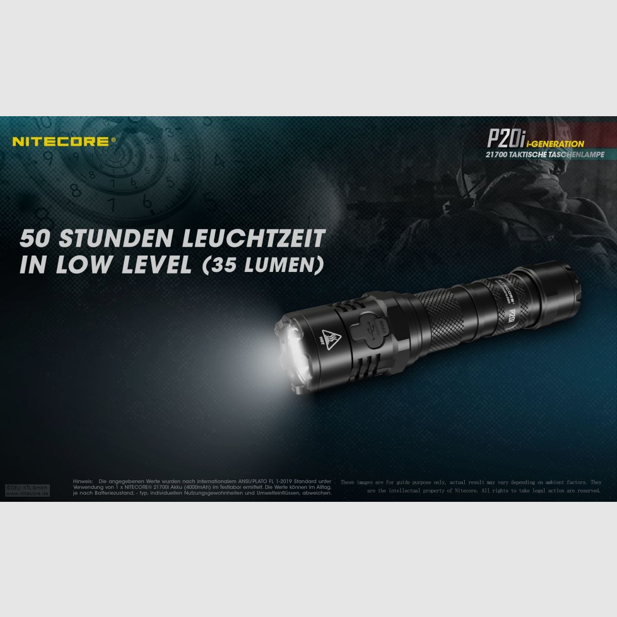 Nitecore P20I flashlight P20i 1800 lumens