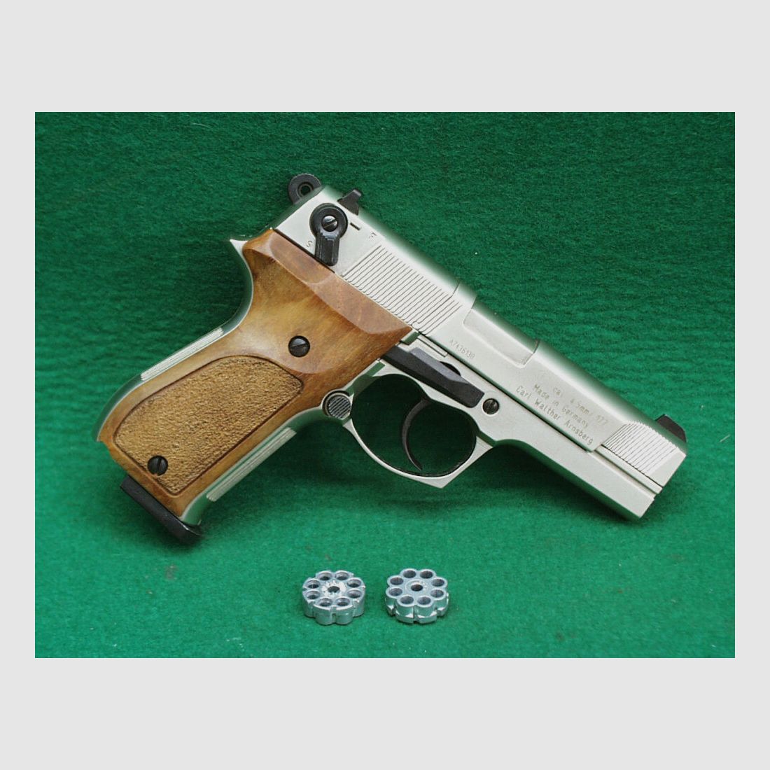 Walther CP88 - CO2 Sport Pistole, vernickelt/Holz