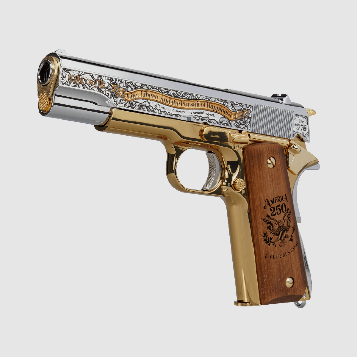 GPM1911 America's 250th Edition Gas Blow Back Pistol – Gold / Silver -F- | G&G, image 7 of 11