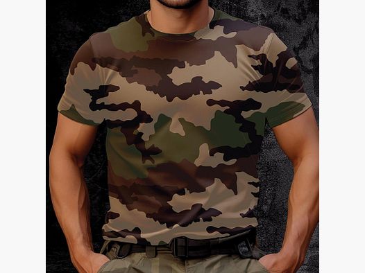 Men's Camo CE T-Shirt - Combed Cotton - Short Sleeves