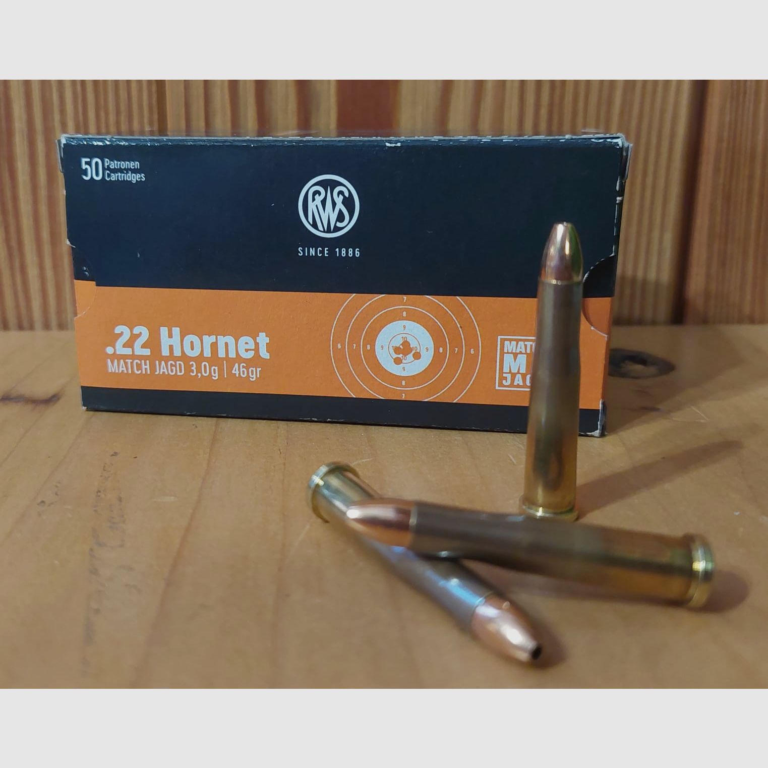 AMMUNITION FOR RIFLE RWS MATCH CAL. 22 HORNET 46 GR