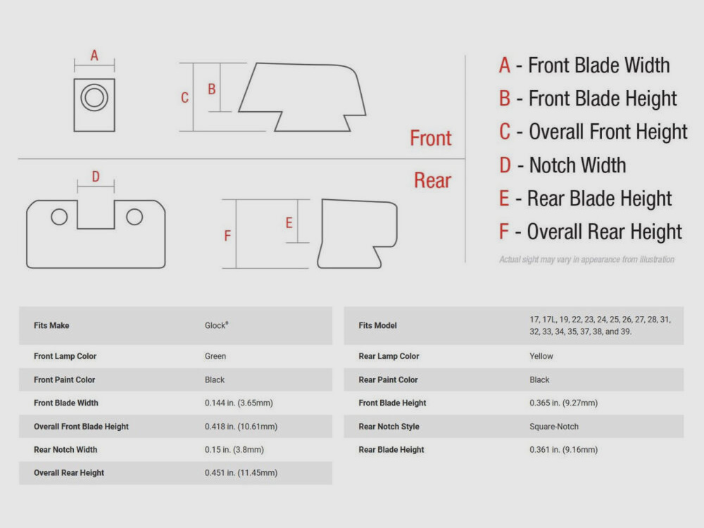 Trijicon	 N-Visier B&T Gelb/Grün Glock Supp