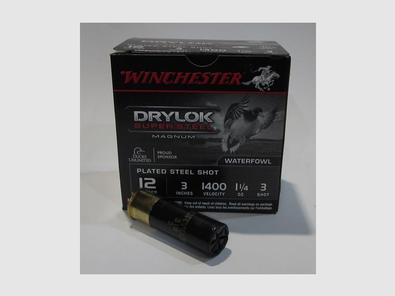 boite 25 cartouches winchester STEEL DRYLOK cal 12/76 35 grammes acier numero 3