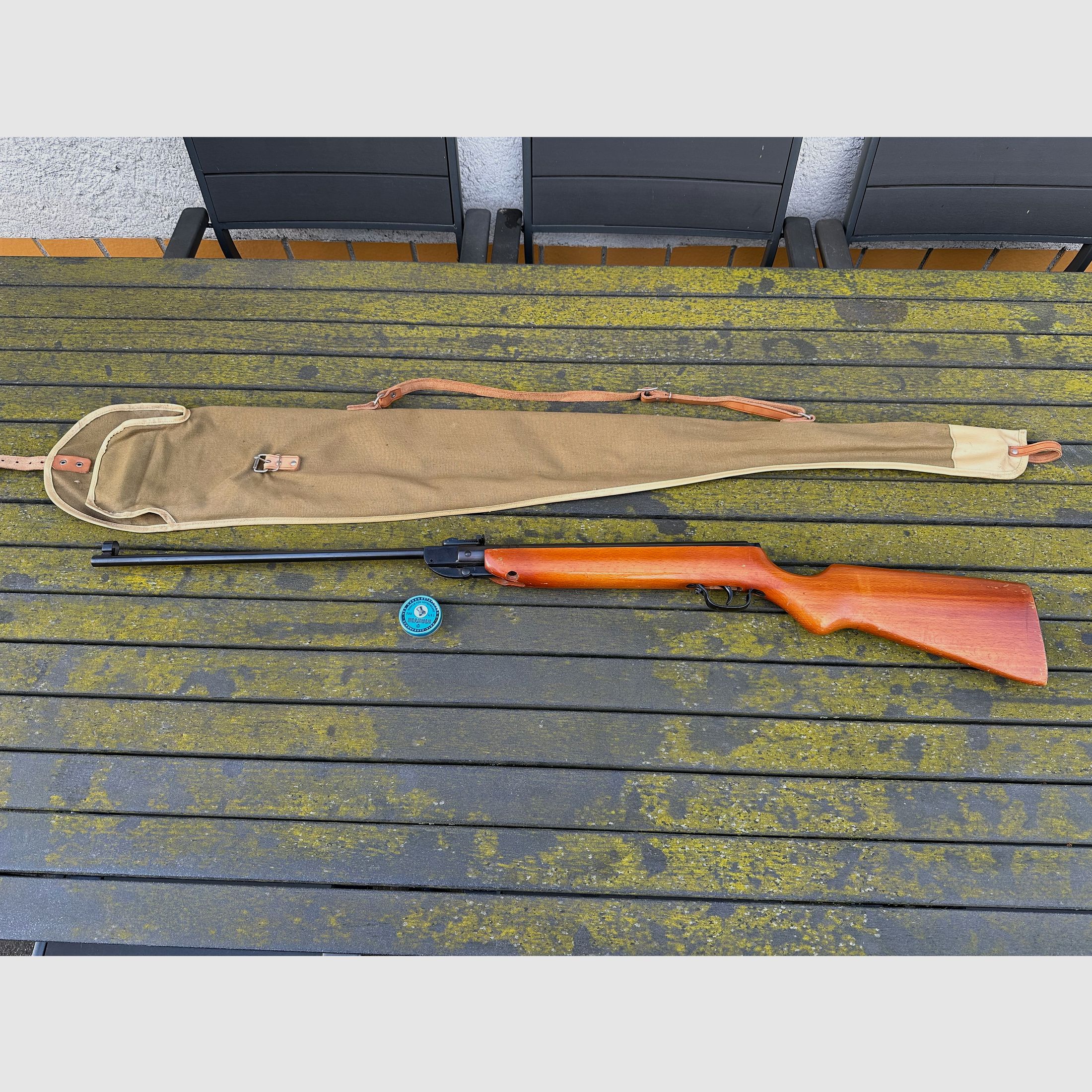 Fucile ad aria compressa DDR Haenel modello 303 con borsa