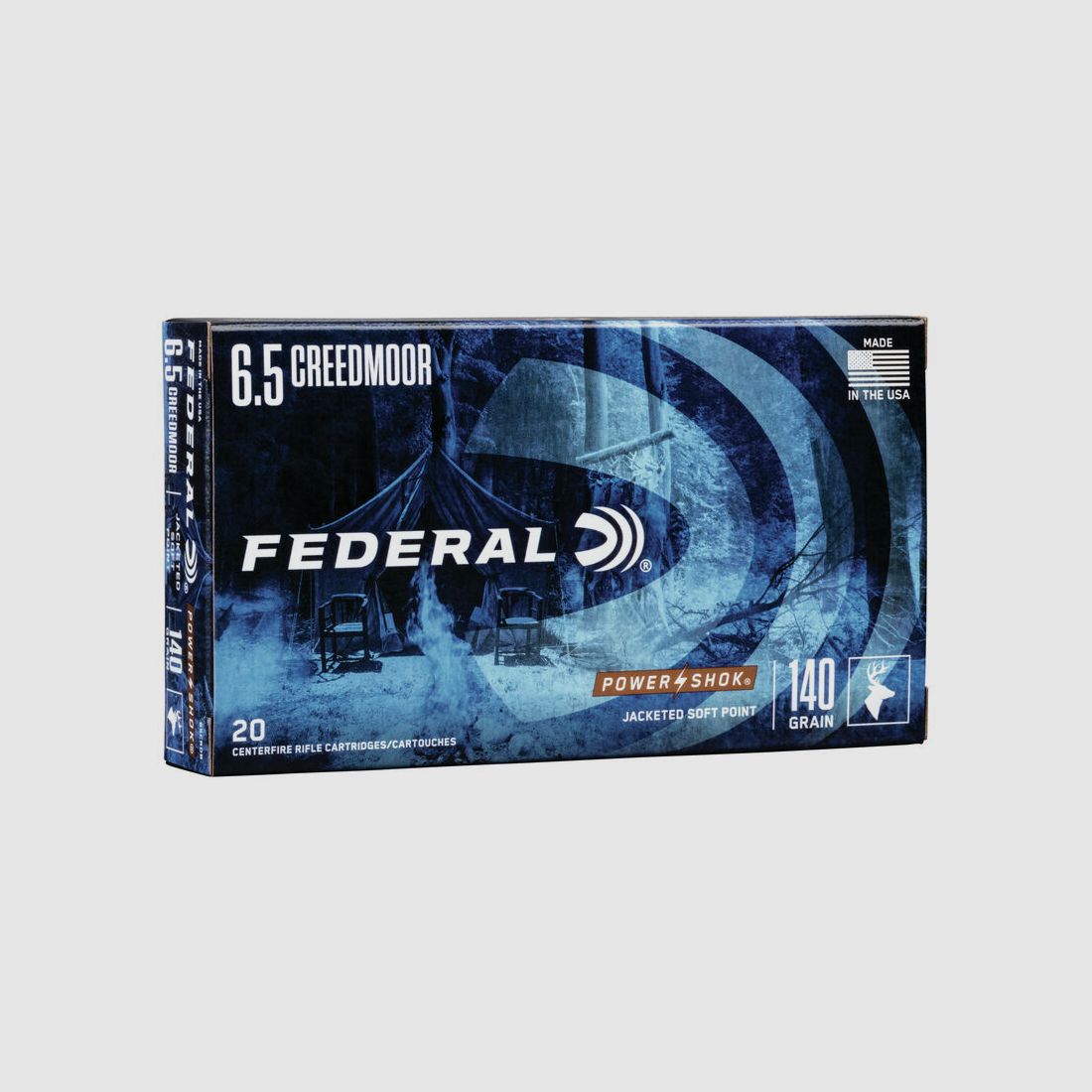 Federal Rifle Ammunition 6.5 mm Creedmoor 9.1g Jacketed Soft Point Power Shok, image 2 of 2