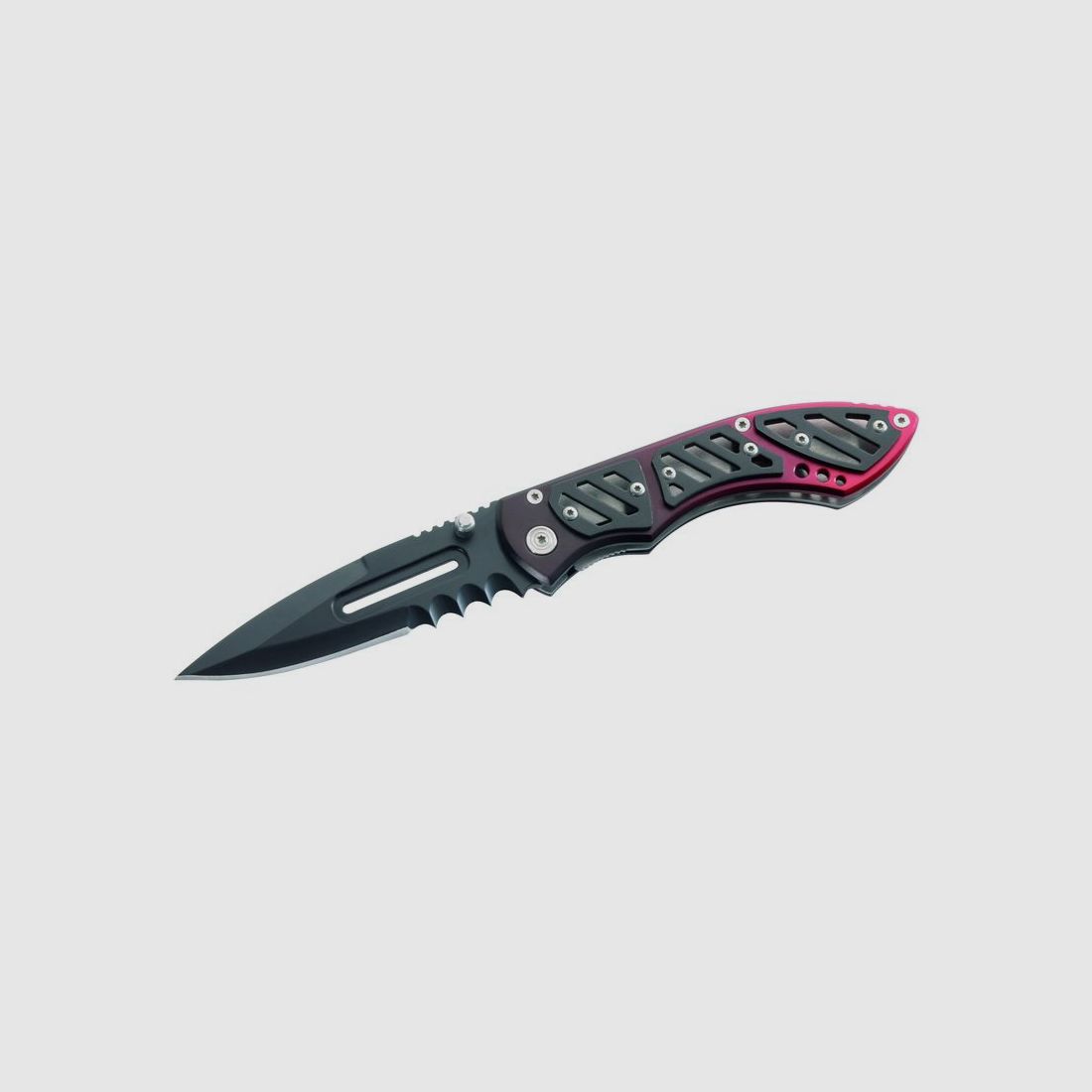 Cuchillo plegable Ligero de aluminio negro/rojo
