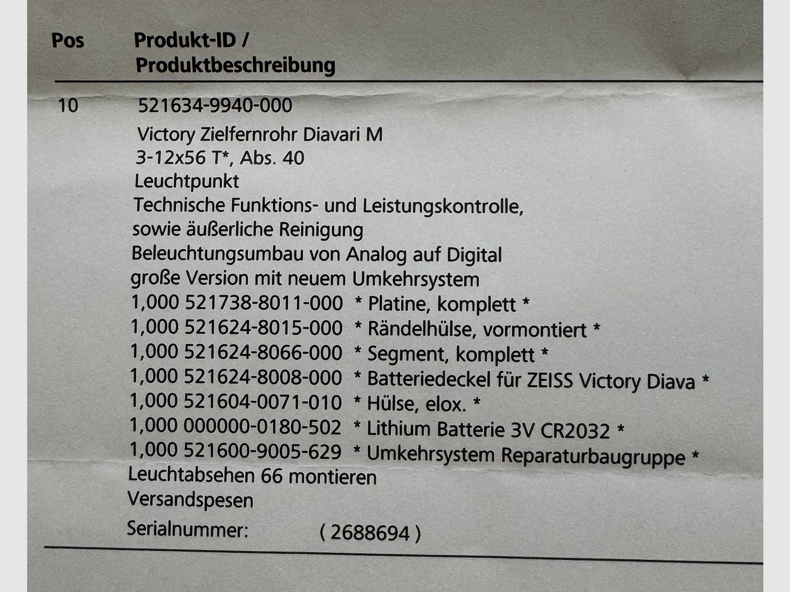 ZEISS Victory Diavari 3-12x56 T* con reticolo luminoso digitale 66