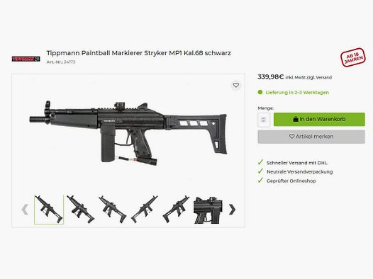 Tippman Stryker MP1 + Protoyz Speedster Loader Marcador de Paintball