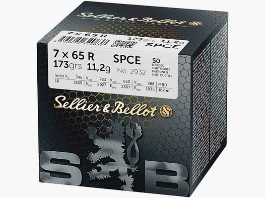 7x65 R Teilmantel CE 11,2g/173grs. Sellier & Bellot