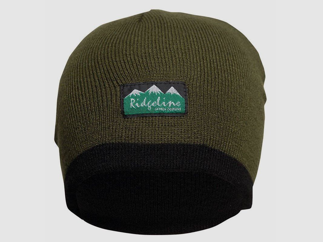 Ridgeline Beanie Fleece Reversible - oliv/schwarz