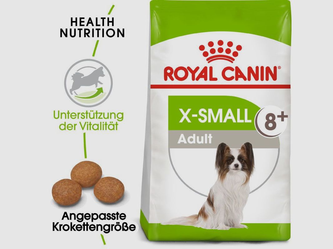 ROYAL CANIN Ältere Sehr Kleine Hunde Trockenfutter X-Small Adult 8+ 3 Kg