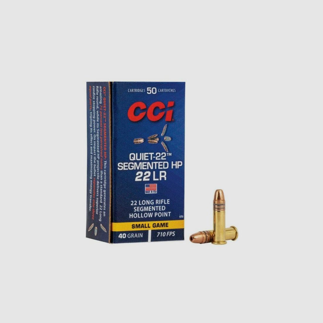 CCI KK-Munition .22lr Q22 HP Segmented QUIET 50 Stk   2,6g/40grs