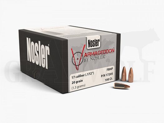 .172 / 4,5 mm 20 gr / 1,3 g Nosler FBHP Varmageddon Balas 100 piezas
