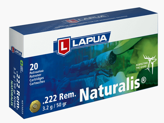 Lapua .222 Rem Naturalis 50 gr. -20 stuks.