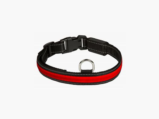 Leuchthalsband USB wiederaufladbar rot - Größe M