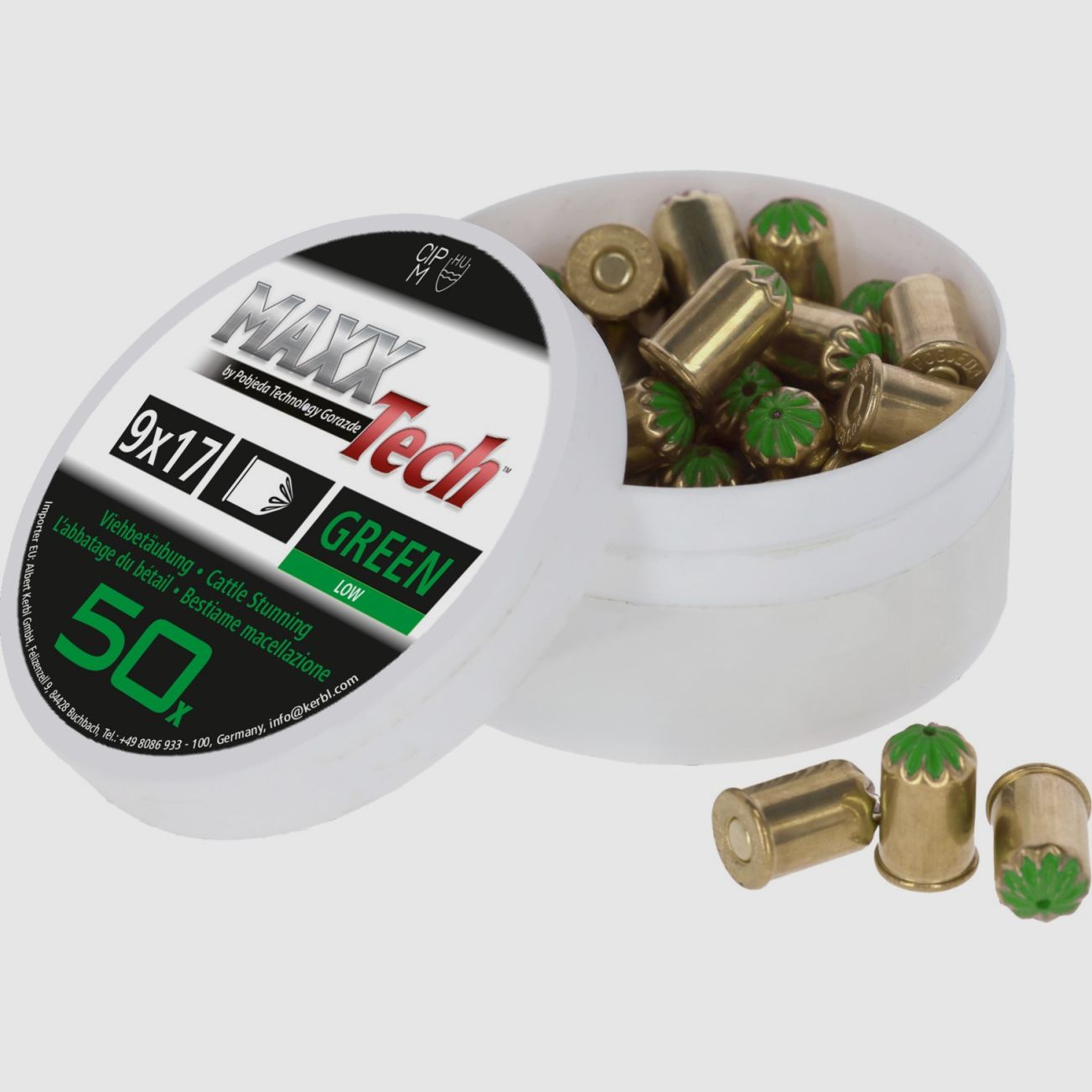 MAXXTech livestock stunning cartridges cal. 9x17 green 50 pcs.