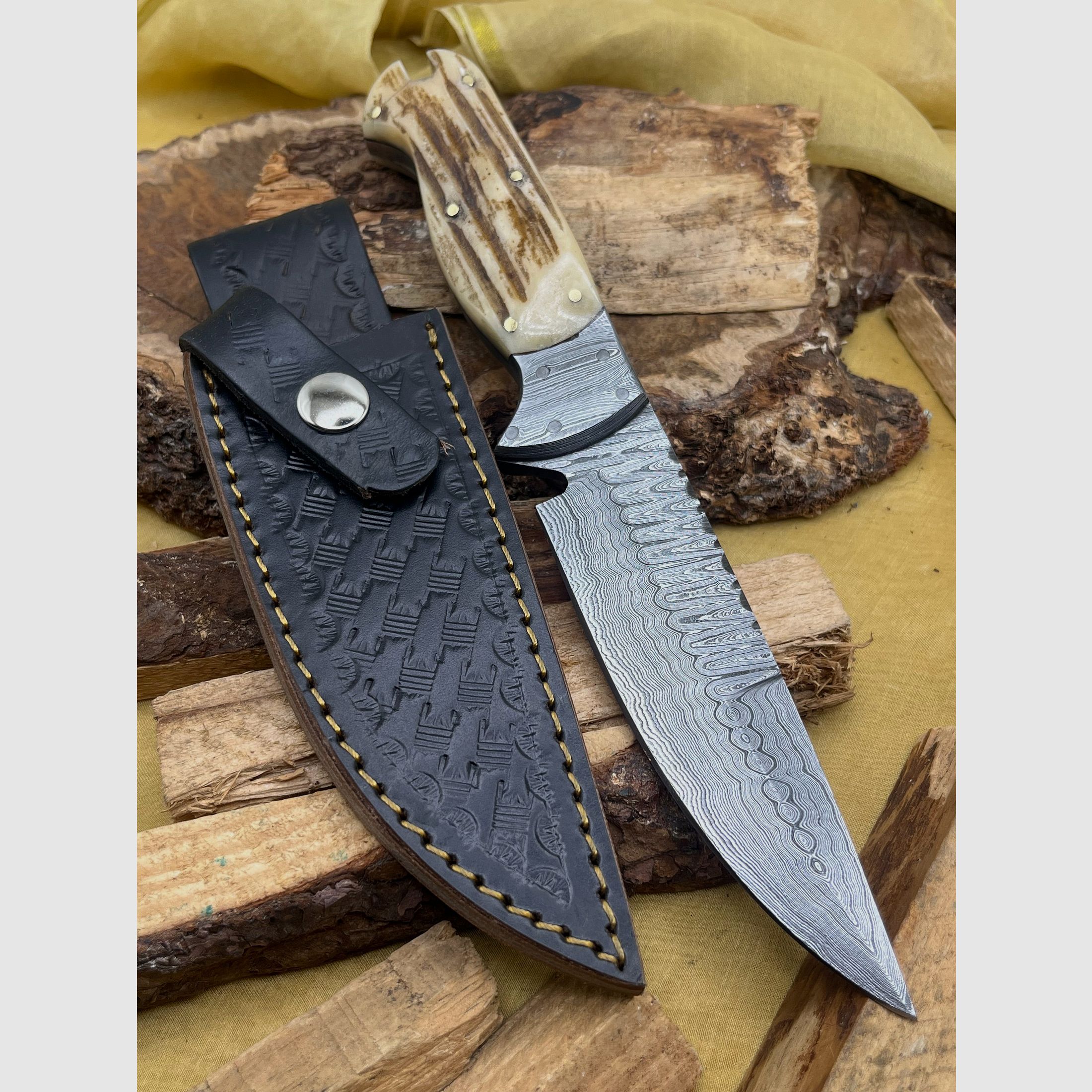 Jagdmesser Damaststahl 