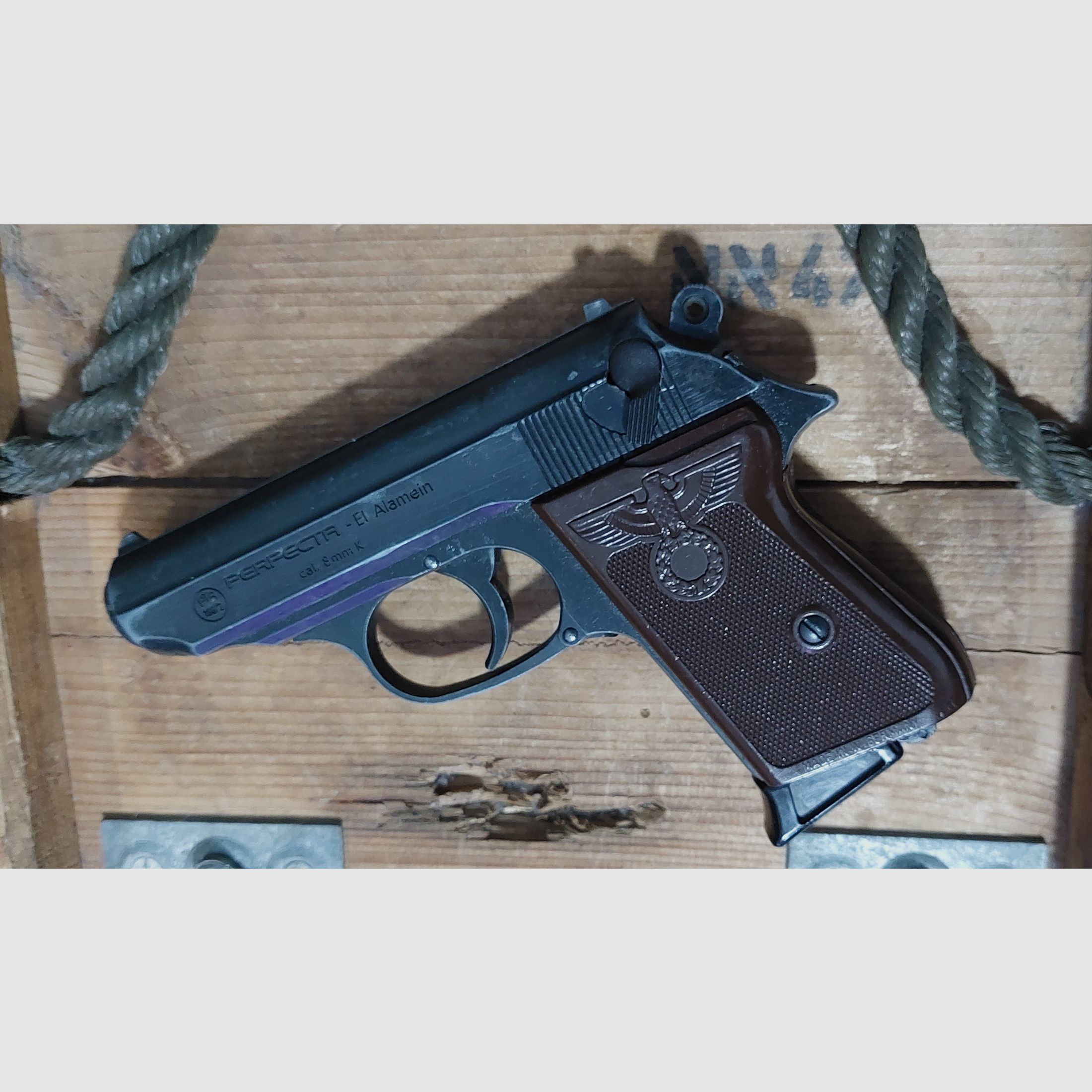 ⚠️SELTEN!⚠️ PERFECTA "El Alamein" Schreckschuss Pistole 8 mm P.A.K (PTB 196/2)