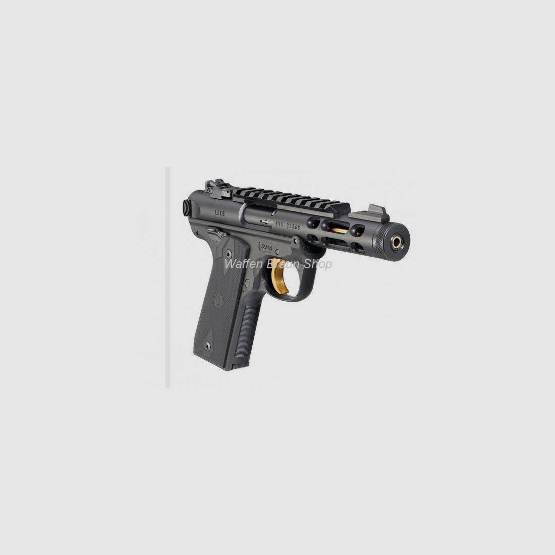 RUGER Mark IV 22/45  .22 lr Lite Black 4,4" Goldener Lauf Goldener Abzug